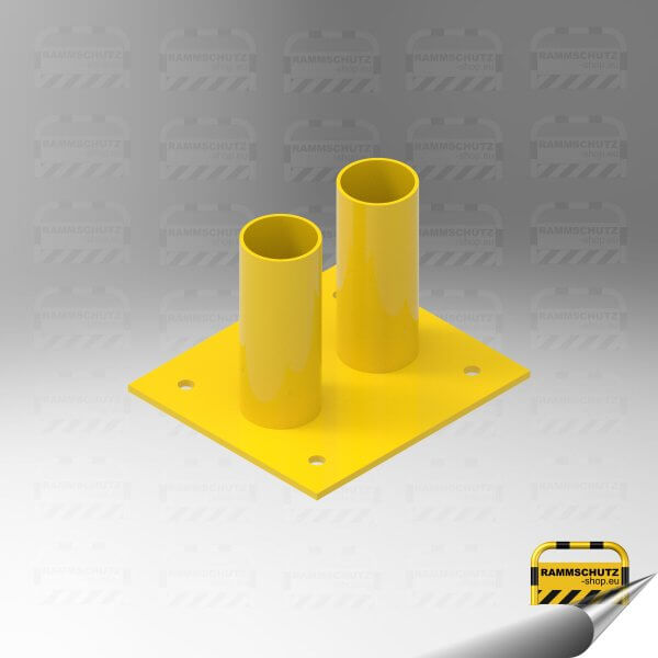 Rammschutz Maschinenschutz "XL" Ø76 mm, 3-tlg U1500/2500/1500 x 750 mm, zum Aufdübeln, mit Unterfahrschutz und herausnehmbarem Mittelteil – Bild 6
