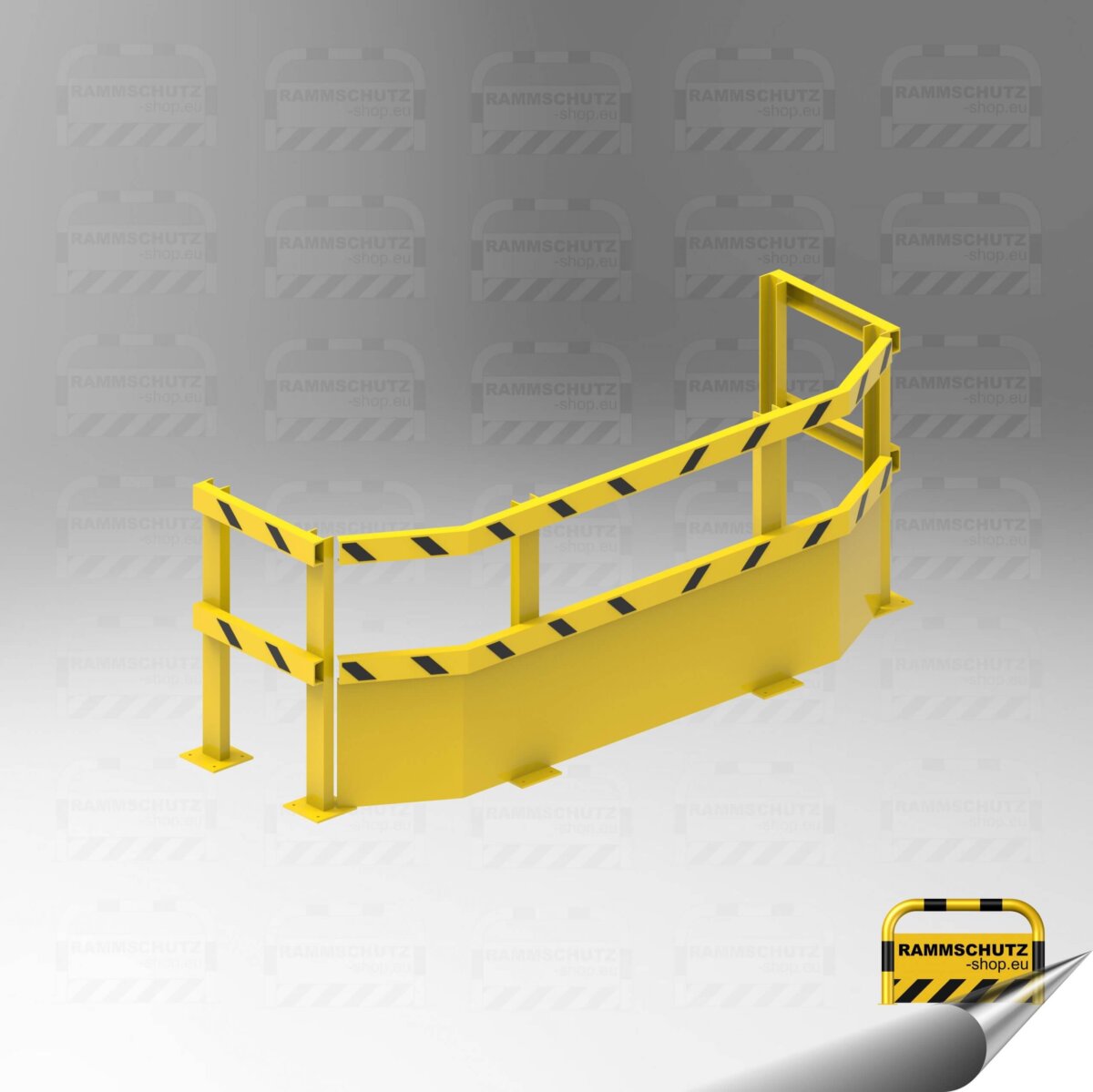 Rammschutz Spezial-Anfahrschutz 2800 (B) x 750 (T) x 1150 (H) mm, zum Aufdübeln, mit Unterfahrschutz