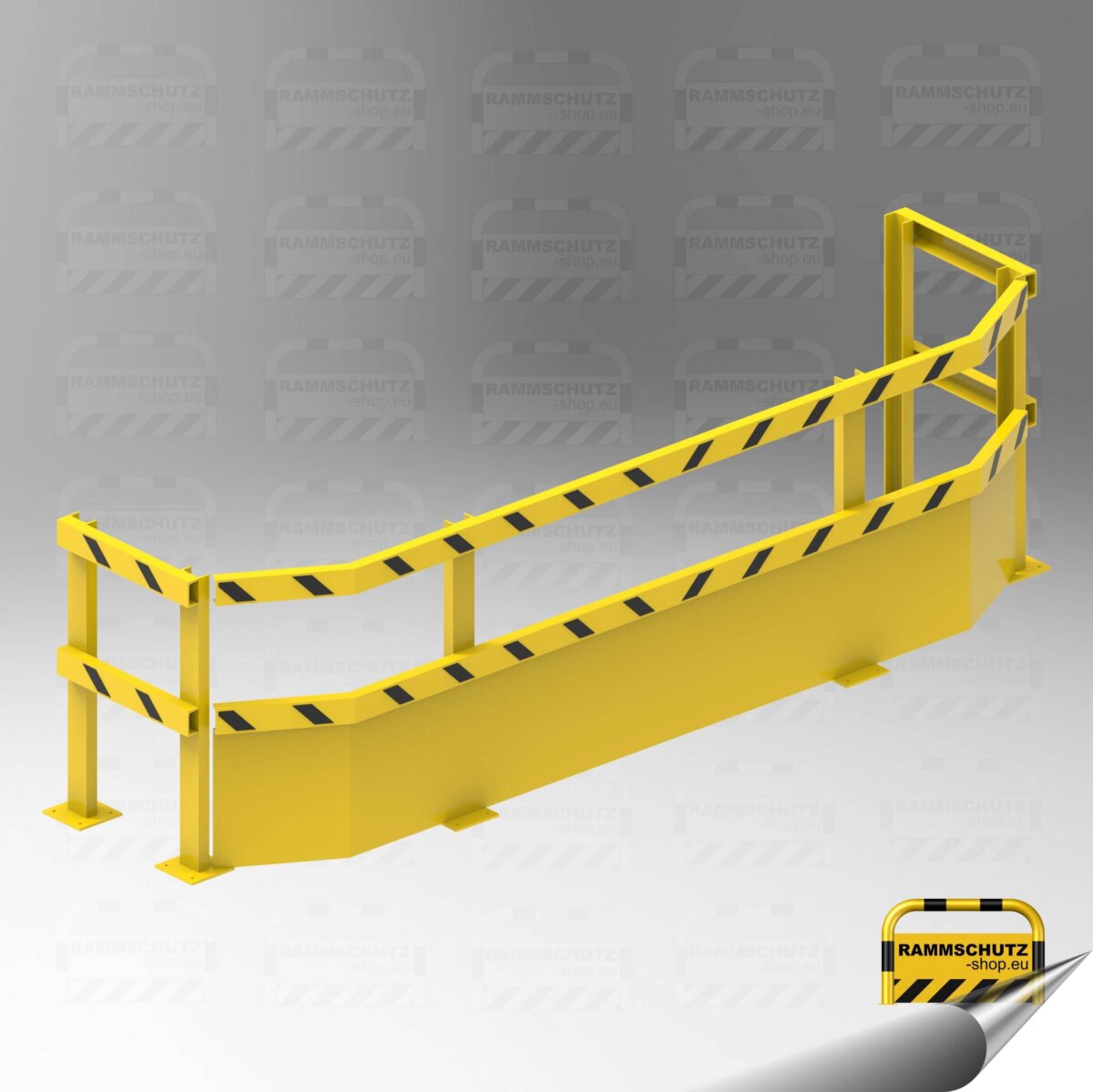 Rammschutz Spezial-Anfahrschutz 3800 (B) x 750 (T) x 1150 (H) mm, zum Aufdübeln, mit Unterfahrschutz