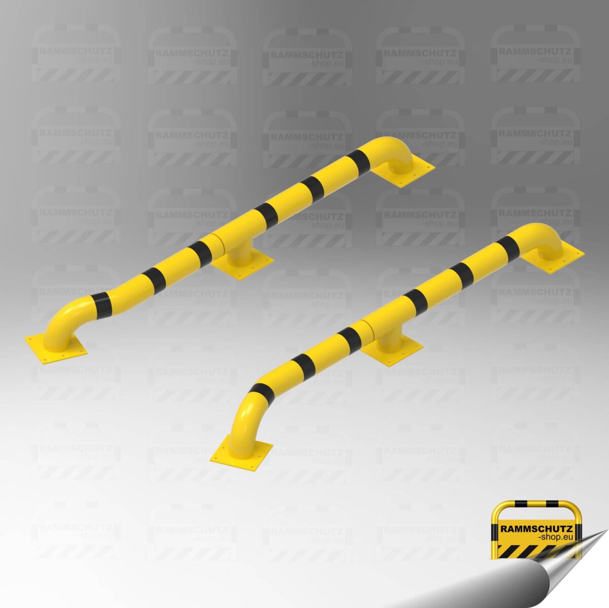 Rammschutz LKW Einfahrhilfe-Set (je 1 St. rechts + links), Stecksystem 2-tlg, Rohr Ø 159 mm, 3000 (L) x 300 (H) mm
